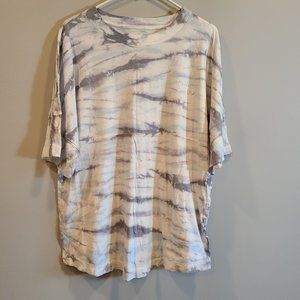 PINK Victorias Secret Shirt Blue Gray Tie Dye Medium Short Sleeve